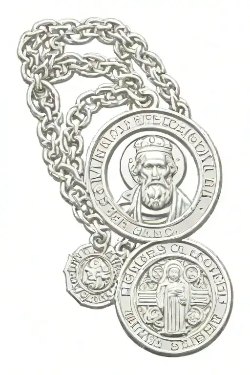 saint benedict medal tattoo design idea