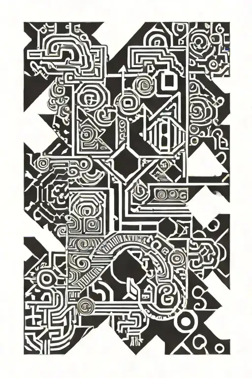 Filipino tribal pattern incorporating traditional Igorot symbols tattoo design idea