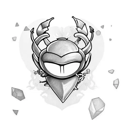 hollow knight void heart and kingsoul charms  tattoo design idea