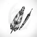 arrow with diamond tip and feather tail tattoo design idea