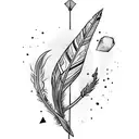 arrow with diamond tip and feather tail tattoo design idea