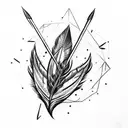 arrow with diamond tip and feather tail tattoo design idea