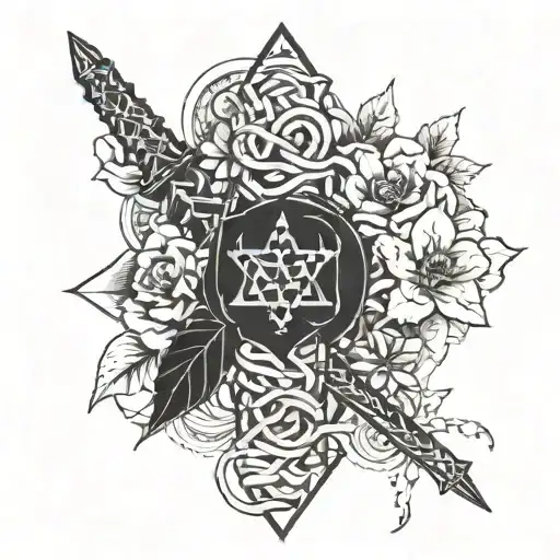 higanbana, dagger and shibari tattoo design idea