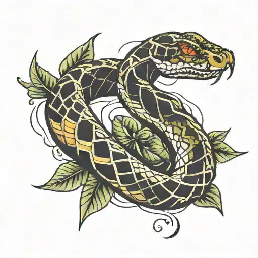 Snake wrapping around arm tattoo design idea