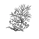 Eve from the Bible reaching for an orange on a tree tattoo design idea