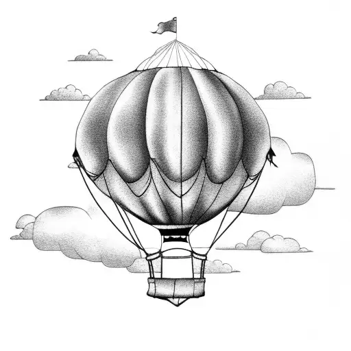 hot air balloon  tattoo design idea