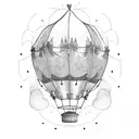 hot air balloon  tattoo design idea