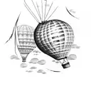 hot air balloon  tattoo design idea