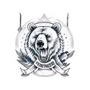 fighters killing bear tattoo design idea