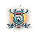 fighters killing bear tattoo design idea