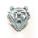 fighters killing bear tattoo design idea