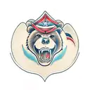 fighters killing bear tattoo design idea