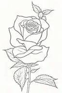 rose with the name Avery in the stem wrapped tattoo design idea