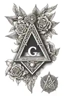 Masonic symbol with elements tattoo design idea