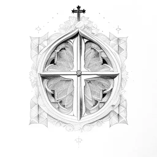 church window tattoo design idea