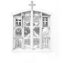 church window tattoo design idea