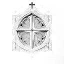 church window tattoo design idea