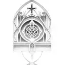 church window tattoo design idea