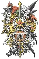 anime logos from code geass, naruto, bleach, one piece, etc tattoo design idea