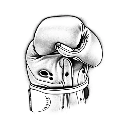 Intricate black-grey design of a kickboxing glove tattoo design idea