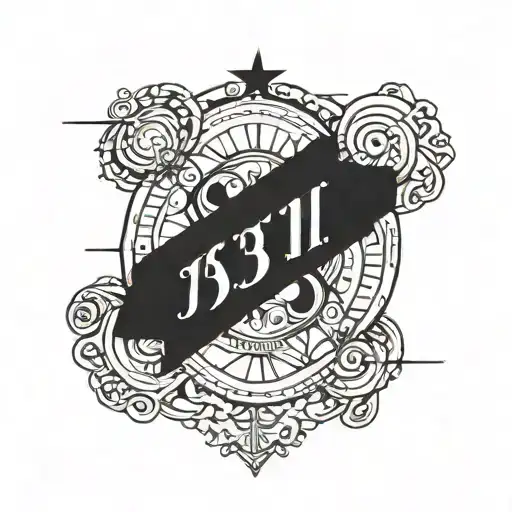 black line around arm right bellow elbow with roman number date below it, and add some designs that would work with that tattoo design idea