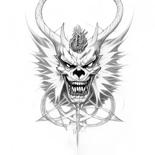 seven deadly sins demon tattoo design idea
