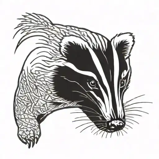 a badger with guinness tattoo design idea