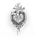 7 crows inside a human heart with dmt molecule  tattoo design idea