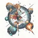 Sagittarius constellation fire night sky tattoo design idea