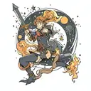 Sagittarius constellation fire night sky tattoo design idea