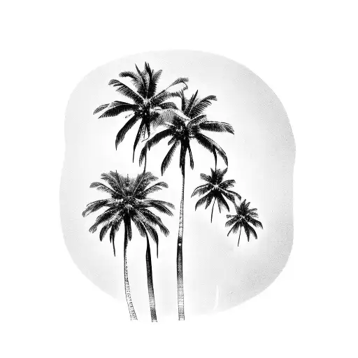 San diego beach palm trees tattoo design idea
