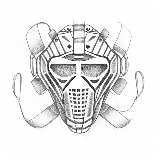 goalie mask tattoo design idea