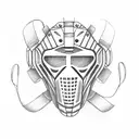 goalie mask tattoo design idea