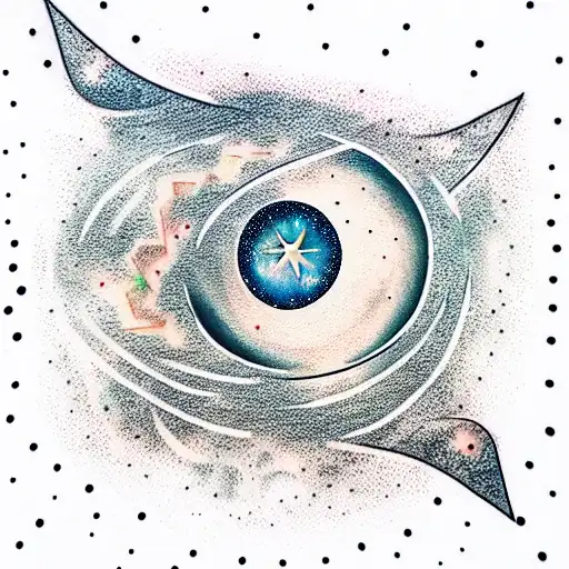 Starry sky, Jupiter, stars, nebula, apple tattoo design idea
