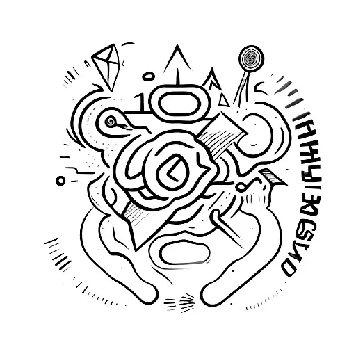 Brush strokes forming a speech therapy logo tattoo design idea