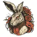 The hare is brutal with an angelic look, a devilish character and an anarchic mood.  The hare rejects the usual rules tattoo design idea