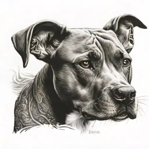 pitbull tattoo design idea