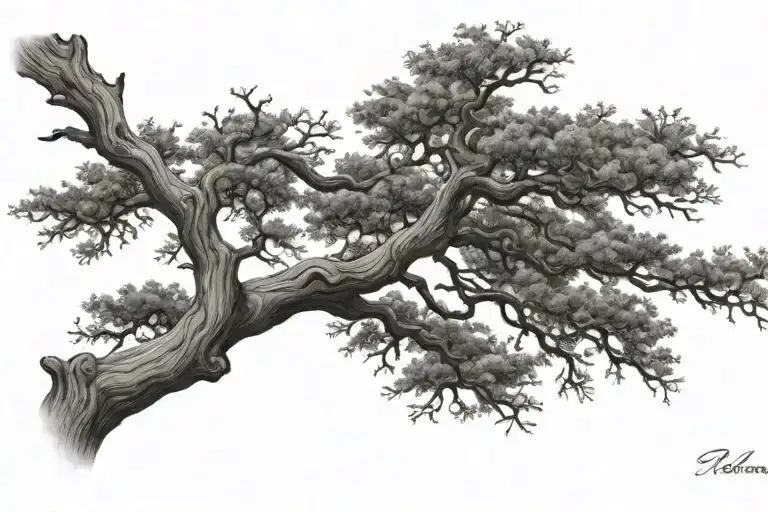 Live oak tree tattoo design idea