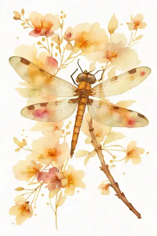 simple dragonfly hovering tattoo design idea