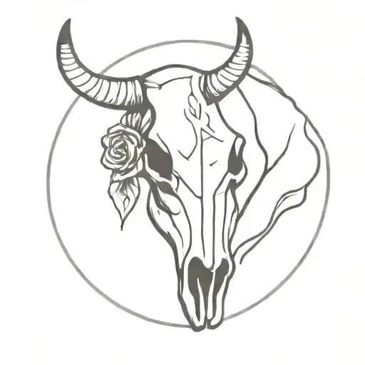 rodeo cow skull tattoo design idea