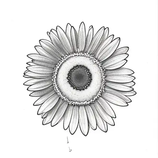 Daisy flower with Mom wrote in it tattoo design idea