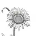 Daisy flower with Mom wrote in it tattoo design idea