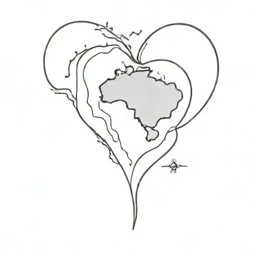 map brazil amazonas girl heart in the amazonas part very simple without many details tattoo design idea
