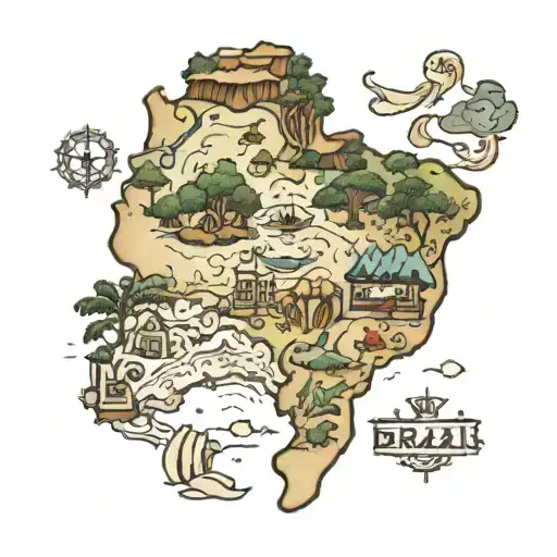 map brazil amazon tattoo design idea