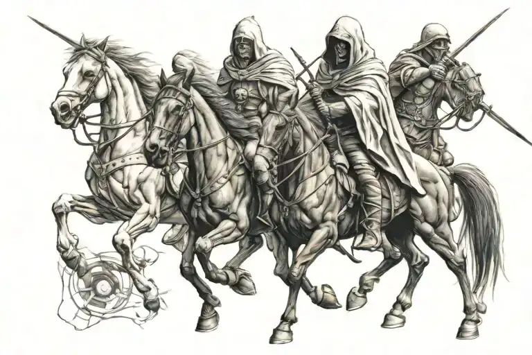 four horsemen apocalypse reaper tattoo design idea
