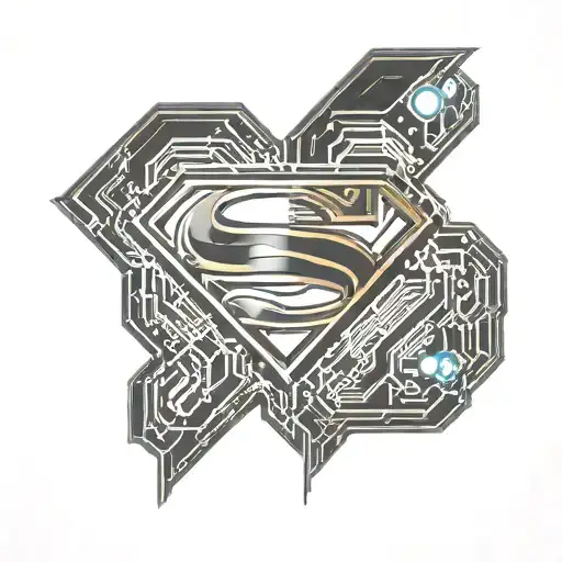 superman emblem integrated heart  tattoo design idea