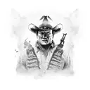 Fierce John Wayne tattoo design idea