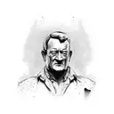 Fierce John Wayne tattoo design idea