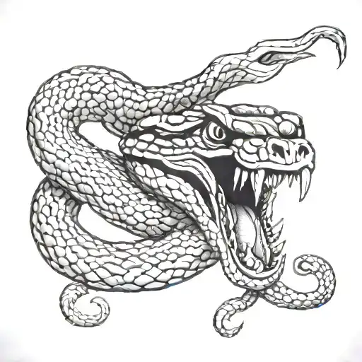 angry king cobra tattoo design idea