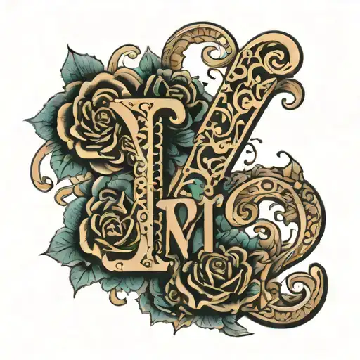 lace r r  letters tattoo design idea